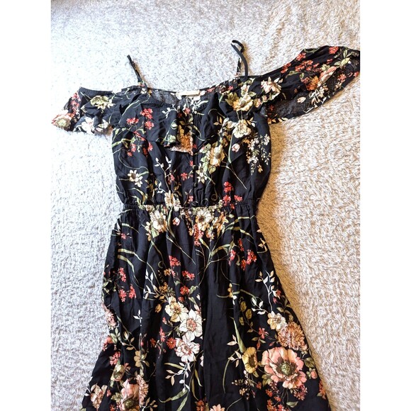 Y2K Altar'd State Jumpsuit Romper Black Floral Fairy Off Shoulder Strap Womens S - Picture 7 of 8